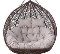 Cuscino di ricambio impermeabile grande per sedia a uovo a 2 posti, spesso, grigio, cuscino per dondolo in vimini, lavabile, 140 x 110 cm, accessorio per altalena comfort esterno