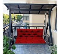 Cuscino di ricambio impermeabile per panca a 2 o 3 posti, sedile e schienale ispessiti, per uso esterno, lavabile, 120 x 100 x 10 cm, accessorio per mobili da patio, colore rosso