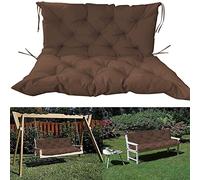 Cuscino di ricambio per dondolo da esterno, con schienale impermeabile, per divano da giardino a 2 o 3 posti, marrone, 100 x 100 x 10 cm, comodo cuscino per mobili da giardino