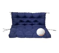 Cuscino di ricambio per dondolo da esterno, spessore 10,2 cm, con lacci, adatto per panca da giardino a 2 o 3 posti, divanetto, veranda, altalena e sedie da patio, 152,4 x 101,6 cm, blu scuro