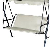 UQXSTAR Cuscino di ricambio per dondolo da giardino, in tessuto Oxford 900D, impermeabile, antistrappo, per sedile a dondolo a 2 e 3 posti (beige, 115 x 48 x 48 x 48 cm)