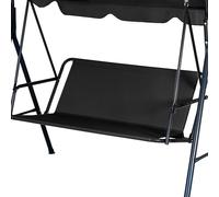 Cuscino di ricambio per dondolo da giardino, in tessuto Oxford 900D, impermeabile, antistrappo, per sedile a dondolo a 2 e 3 posti (nero, 115 x 48 x 48 x 48 cm)