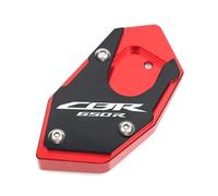 Cuscino di supporto laterale per moto Per HON@&DA CB650R CBR650R 2019-2023 Moto CNC Cavalletto Laterale Estensione Piastra Di Supporto Ingrandisci(CBR650R-Red)
