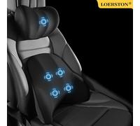 Cuscino di supporto lombare per auto in pelle PU cuscino per il collo dell'auto in Memory Foam supporto per la schiena in vita cuscino per schienale per auto cuscino per seggiolino auto