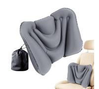 Cuscino di supporto lombare, pieghevole e gonfiabile, cuscino di supporto per la schiena per auto e ufficio, 45 x 31 cm, con borsa per il trasporto, per sedia da campeggio e aereo, leggero relax