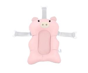 Cuscino di Supporto per Bagnetto, Cuscino Antiscivolo per Bagnetto, Galleggiante Morbido Regolabile e Sicuro per Far Fare la Doccia Al Neonato (PINK)
