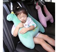 Cuscino di supporto per il collo da viaggio per bambini in auto, poggiatesta ergonomico con cinghia regolabile per un sonno confortevole (verde)