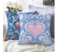 Cuscino Divano Blu Federe Cuscini Divano 30x50cm,Amore Copricuscini Materiale Di Lino Quadrato Impermeabile E Resistente Motivo A Strisce Cuscini Letto Decorativi Per Cortile Soggiorno Balcone A1-668