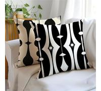 Cuscino Divano In bianco e nero Federe Cuscini Divano 50x50cm, Europa settentrionale Stampa Fronte Retro Cuscino Esterno, Impermeabile Velluto copricuscini per Soggiorno Balcone Esterno 2 Pezzi JX-758