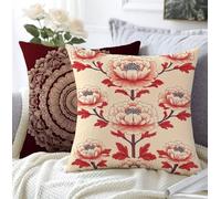 Cuscino Divano Retrò Federe Cuscini Divano 50x50cm,Europa Settentrionale Copricuscini Materiale Di Lino Quadrato Impermeabile Resistente Strisce Cuscini Letto Decorativi Per Soggiorno Balcone A1-516