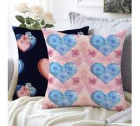 Cuscino Divano Rosa Federe Cuscini Divano 50x50cm,Amore Copricuscini Materiale Di Lino Quadrato Impermeabile E Resistente Motivo A Strisce Cuscini Letto Decorativi Per Cortile Soggiorno Balcone A1-701