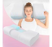 Cuscino ergonomico anti rughe per l'allenamento del sonno della schiena: cuscino cervicale in memory foam anti invecchiamento per alleviare il dolore al collo, supporto sagomato per collo e spalle
