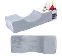 Cuscino 'estensione delle ciglia, cuscino ergonomico 'innesto delle ciglia del velluto della schiuma di memoria delle ciglia di forma U per il salone di bellezza (Grigio)