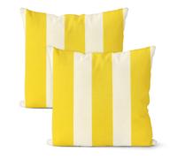 Cuscino esterno 20x20\" impermeabile in lino, 2 pezzi [Giallo] per decor