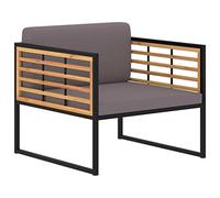 Cuscino esterno resistente alle intemperie, tavolo da giardino allungabile, con cuscini, 2 pezzi, in legno massiccio di acacia, adatto per soggiorno, camera da letto, giardino, balcone, terrazza,