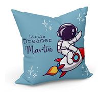 Cuscino federa 40 x 40 cm Little Dreamer Pillow Custom Name Gift Ideas Personalized Astronaut Kids