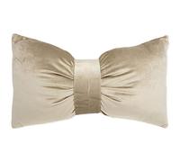 Cuscino Fiocco in Velluto Tessile Divano o Letto, Cuscino Decorativo Bordeaux, Cuscino con Imbottitura, Graubeige, 50x30 cm