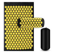 Cuscino for massaggio 3 pezzi Tappetino for digitopressione yoga Massaggiatore for i piedi posteriori(Yellow)