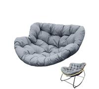 Cuscino for sedia a sdraio in vimini e rattan, morbido cuscino for sospesa da patio, for esterni interni, con cestino sospeso a forma di uovo(Dark Gray,115X100)