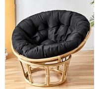 Cuscino for sedia, cuscino rotondo for sospesa, seduta comoda ed elegante for la casa, design(Black,70 x 70 cm)