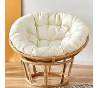 Cuscino for sedia, cuscino rotondo for sospesa, seduta comoda ed elegante for la casa, design(White,50x50cm)