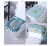 Cuscino for sedile WC, Coprisedili WC caldi, 3 pezzi/set Addensare caldo morbido orso blu Coperchio WC e copriserbatoio Cuscinetti coprisedile WC Cuscino sedile WC(Blue)