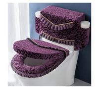 Cuscino for sedile WC, coprisedili WC caldi, coprisedile WC, 3 pezzi/set coperchio WC e copri serbatoio con tasche Coprisedile WC coperchio WC(Purple)