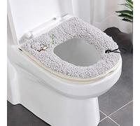 Cuscino for sedile WC, Coprisedili WC caldi, Coprisedili WC Coprisedile WC con cerniera, Copri coperchio WC lavabile standard con maniglia, Morbido(Gray)