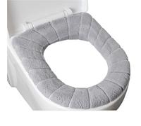 Cuscino for WC Caldo Tipo O in Peluche Addensato Cuscino for WC Universale Cuscino for Sedile WC Invernale Coprisedile for WC per la Maggior Parte dei coperchi dei WC(Grey)