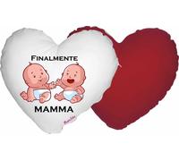 cuscino forma cuore scritta finalmente mamma regalo compleanno festa gemelli