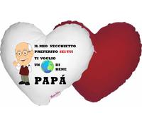 cuscino forma cuore scritta ti voglio un mondo di bene papa' regalo festa