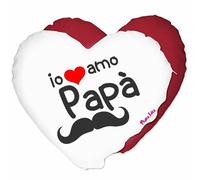 cuscino forma di cuore scritta io amo papa' regalo festa del papà figli