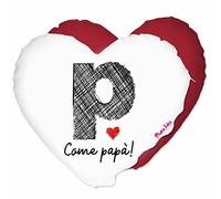 cuscino forma di cuore scritta p come papa' regalo festa del papà figli