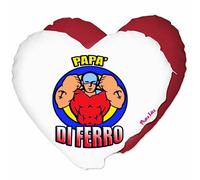 cuscino forma di cuore scritta papa' di ferro regalo festa del papà figli
