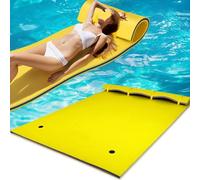Cuscino galleggiante da 270 cm, 350 cm, 550 cm, per esterni, grande materasso in schiuma XPE resistente agli strappi per piscina d'acqua, coperta galleggiante per letto, giallo, 550 x 150 cm