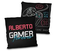 Cuscino Gamer Forever. Cuscino Personalizzato con Nome. Regalo Geek Personalizzato. Stampa su Due Lati al 100%. Riempimento Incluso. Varie Dimensioni. Gamer Forever