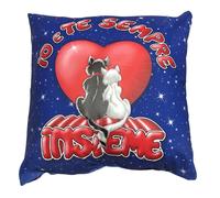 Cuscino Gattini Innamorati Io e te Sempre Insieme Regalo San-Valentino 30X30 Cm