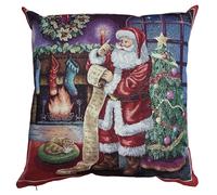 Cuscino Gobelin con Imbottitura Quadrato e Rettangolare Babbo Natalizio Albero