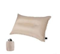 Cuscino gonfiabile automatico, 45 x 30 x 10 cm, cuscino da viaggio portatile, con design autogonfiante, per supporto cervicale, pisolino in ufficio e campeggio (beige)