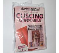 CUSCINO GONFIABILE CM 40X30 PRIMA PAGINA GAZZETTA MILAN WINNER CHAMPIONS 2003