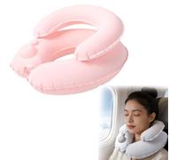 Cuscino gonfiabile da viaggio per il collo, a doppio strato, a forma di U. | Supporto ergonomico portatile per testa e collo, ideale per aereo, auto, treno e campeggio; cuscino gonfiabile a doppio