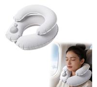 Cuscino gonfiabile da viaggio per il collo a forma di U | Cuscino da collo gonfiabile a doppio strato a forma di U, ideale per aereo, auto, treno e campeggio; supporto ergonomico