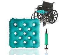 Cuscino gonfiabile del sedile per sedia a rotelle, TPU anti-bedsore cuscino del sedile del waffle per gli anziani disabili in letto sollievo prolungato, 16 "x 16", set di 1