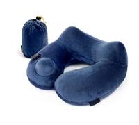 Cuscino Gonfiabile per Il Collo Dell'aeroplano, Cuscino Gonfiabile da Viaggio con Borsa Compatta E Fodera Lavabile, Cuscino per Il Collo di Volo Lungo per Il Supporto della Testa D