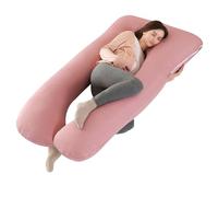 Cuscino Gravidanza per Dormire con Kühlung Bezug, Cuscino Allattamento Neonato a Forma di U, Morbido Velluto Cuscini per maternità e il Corpo Laterale con Federa Sfoderabile e Lavabile, 145 x 70cm