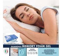 CUSCINO GUANCIALE MEMORY FOAM AL GEL FORATO ALTEZZA 15 SFODERABILE MADE IN ITALY