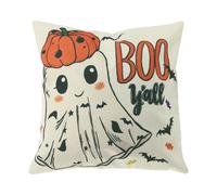 Cuscino Halloween per Cute Ghost, Federa Lino Multicolore