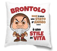Cuscino Idea Regalo Divertente, Federa Divano Brontolo Sette Nani (40x40) Casa