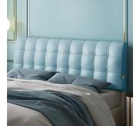 Cuscino imbottito ad alta resilienza per testiera del letto, 99 x 58 x 5 cm, con doppio supporto, per camera da letto, divano letto e decorazione della casa, colore blu, 1 cinghie