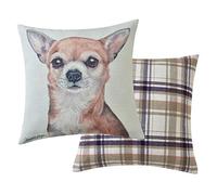 Maturi Cuscino imbottito con immagine ad acquerello di cane chihuahua, cuscino per sedia e divano, 43 x 43 cm
